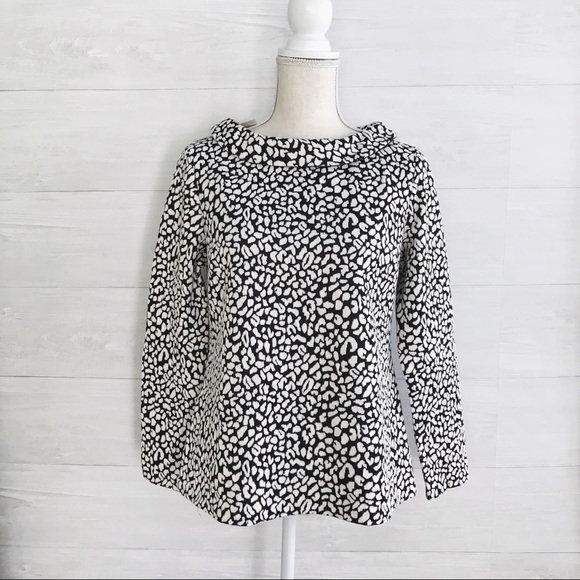 {Talbots} Folded collar wide neck top, MP - Picture 2 of 6